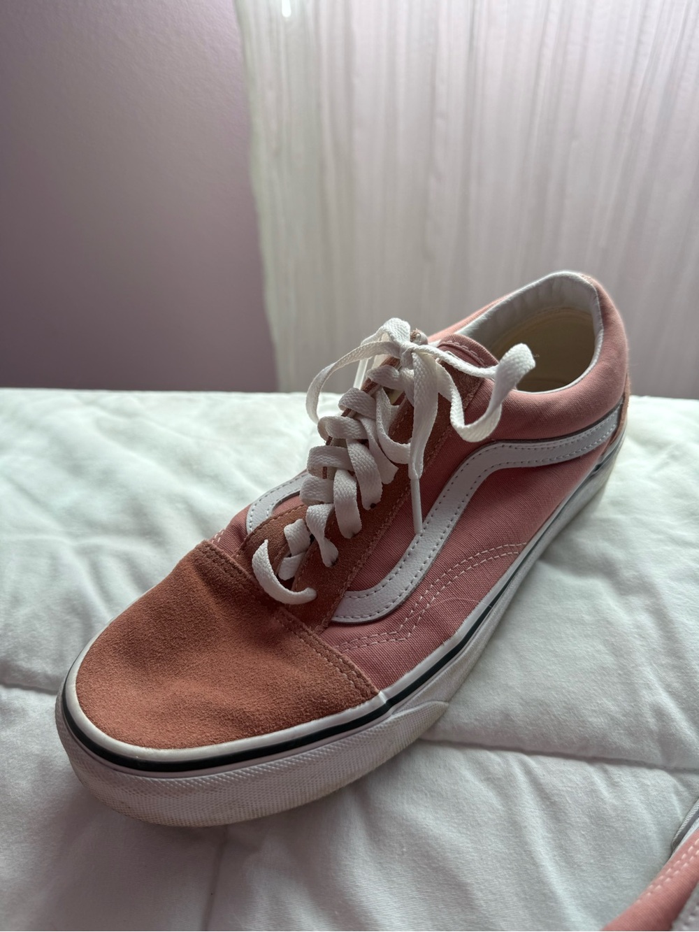 Vans Pink and White Old Skool Sneakers